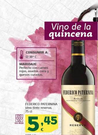 HiperDino Federico paternina vino tinto reserva oferta