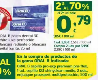 HiperDino 2a al 70% oral b pasta dental 3d oferta