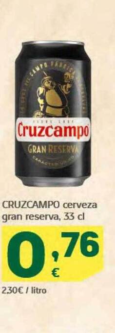 HiperDino Cruzcampo cerveza gran reserva oferta
