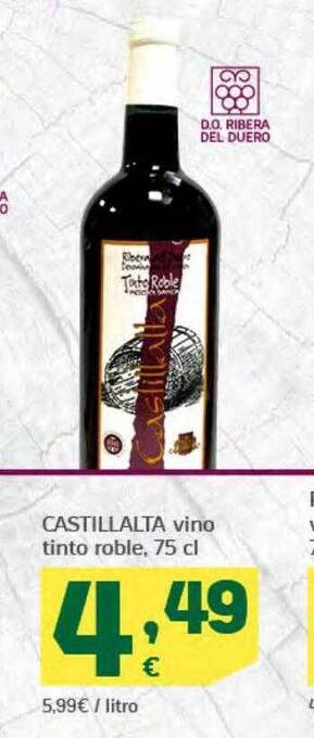 HiperDino Castillalta vino tinto roble oferta