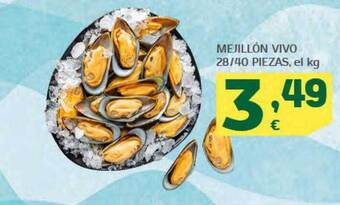 HiperDino Mejillón vivo 28 40 piezas oferta