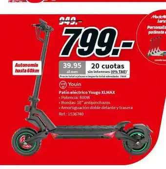 MediaMarkt Youin patín eléctrico yougo xlmax oferta