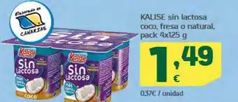 HiperDino Kalise sin lactosa coco, fresa o natural oferta