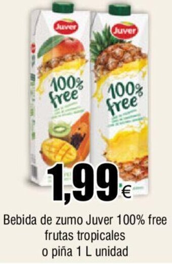 FROIZ Bebida de Zumo Juver 100% Free Frutas Tropicales o Piña oferta