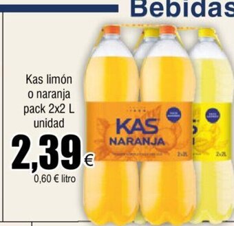 FROIZ Kas limón o naranja pack 2x2 L unidad oferta