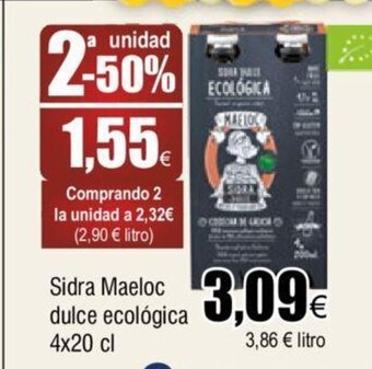FROIZ Sidra Maeloc dulce ecológica 4x20 cl oferta