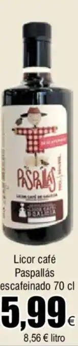 FROIZ Licor café Paspallás escafeinado 70 cl oferta