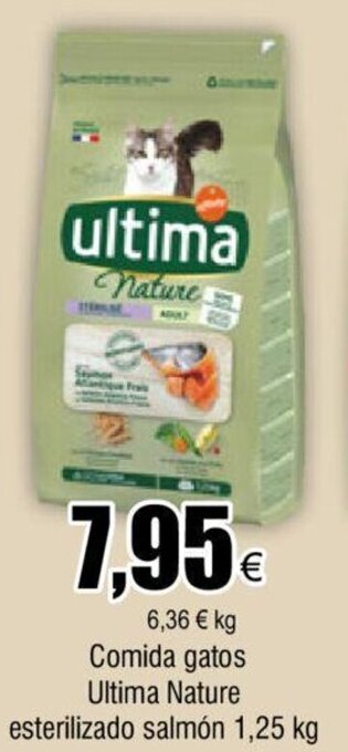 FROIZ Comida gatos Ultima Nature esterilizado salmón 1.25 kg oferta