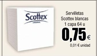FROIZ Servilletas Scottex blancas 1 capa 64 u oferta