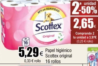 FROIZ Papel higiénico Scottex original 16 rollos oferta