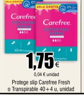 FROIZ Protege Slip Carefree Fresh o Transpirable 40+4 u,unidad oferta