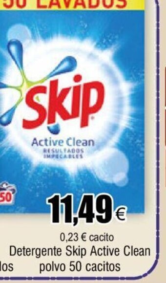 FROIZ Detergente Skip Active Clean polvo 50 cacitos oferta