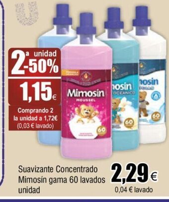 FROIZ Suavizante Concentrado Mimosin gama 60 lavados unidad oferta