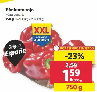 Lidl Pimiento rojo 750 g oferta