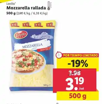 Lidl Lovillo Mozzarella rallada oferta