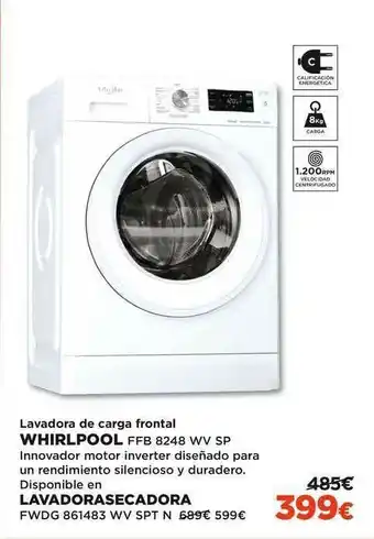 El Corte Inglés Whirlpool Lavadora De Carga Frontal Lavadorasecadora oferta