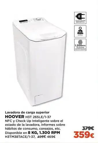 El Corte Inglés Hoover Lavadora De Carga Superior oferta