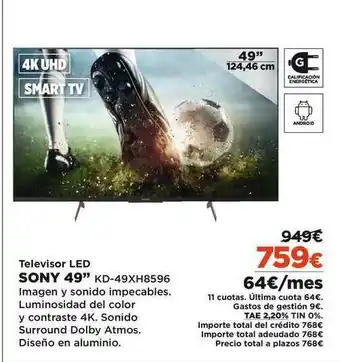 El Corte Inglés Sony Televisor Led 49'' oferta