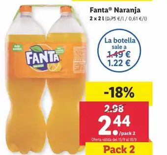 Lidl Fanta Naranja 2x2 L oferta