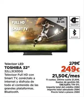 El Corte Inglés Toshiba Televisor Led 32'' oferta