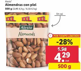 Lidl Alesto Almendras con piel 500 g oferta