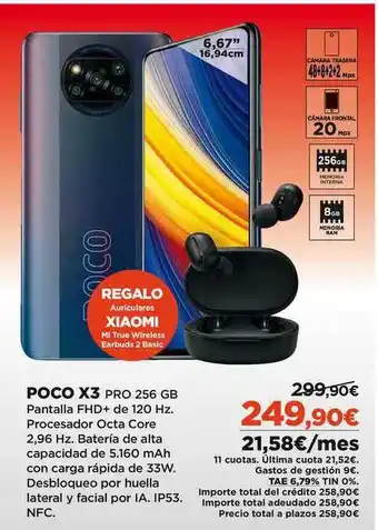 El Corte Inglés Poco X3 Pro 256 Gb oferta