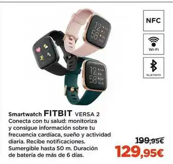 El Corte Inglés Fitbit Versa 2 Smartwatch oferta