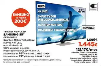 El Corte Inglés Samsung Televisor Neo Qled 55'' oferta