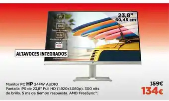 El Corte Inglés Hp Monitor Pc 24fw Audio oferta