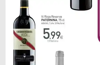 Condis Paternina Vi Roja Reserva 75cl oferta