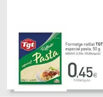 Condis Tgt Especial Pasta Formatge Ratllat 50g oferta
