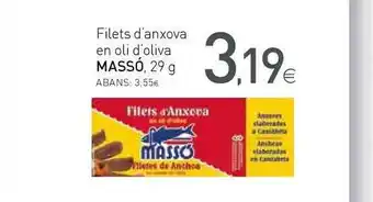 Condis Massó Filets D'anxova En Oli D'oliva 29g oferta