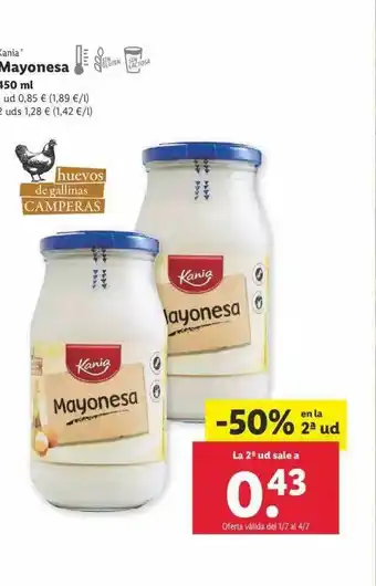 Lidl Kania Mayonesa 450ml oferta