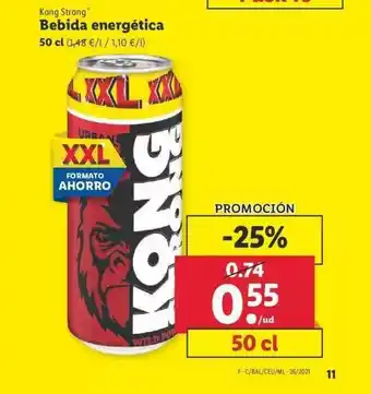 Lidl Kong Strong Bebida Energética 50cl oferta