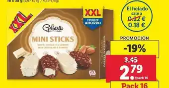 Lidl Gelatelli Mini Sticks pack 16 oferta