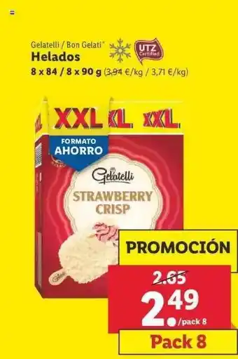 Lidl Gelatelli/ Bon Gelati Helados 8x84/8x90g oferta