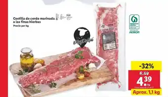 Lidl Costilla De Cerdo Marinada A Las Finas Hierbas oferta