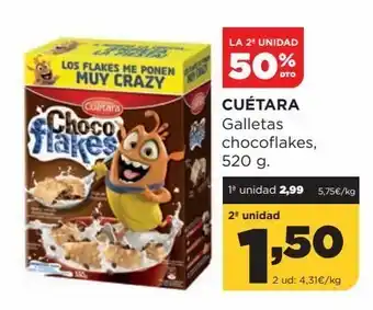Alimerka Cuétara galletas chocoflakes, 520 g. oferta
