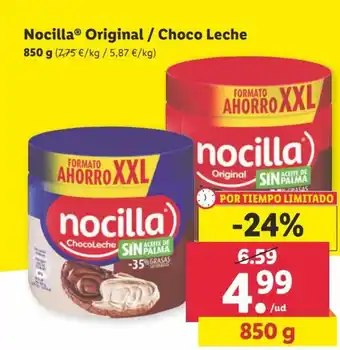 Lidl Nocilla Original / Choco Leche 850 g oferta