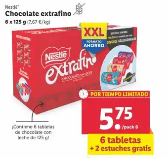 Lidl Nestlé Chocolate extrafino 6x125 g oferta