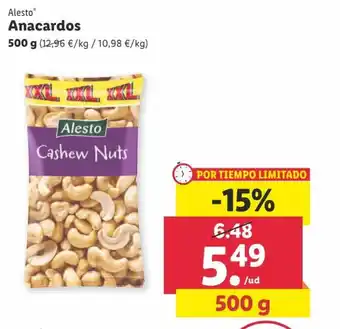 Lidl Alesto Anacardos 500 g oferta
