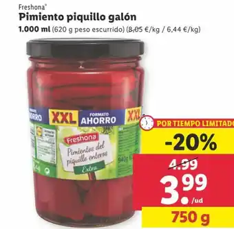 Lidl Freshona Pimiento piquillo galón 1000 ml oferta