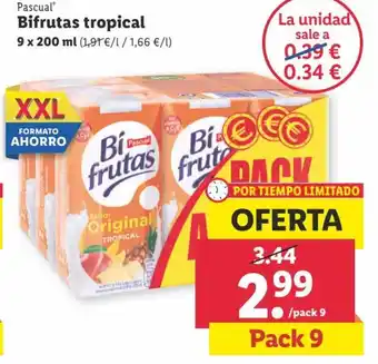 Lidl Pascual Bifrutas tropical 9x200 ml oferta