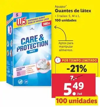 Lidl Aquapur Guantes de látex 100 unidades oferta