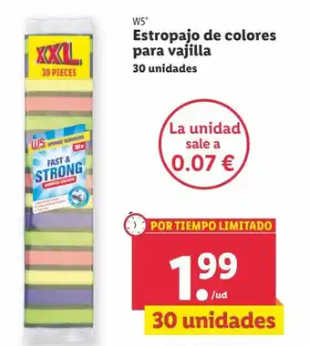 Lidl W5 Estropajo de colores para vajilla 30 unidades oferta