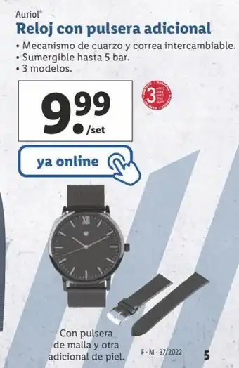 Lidl Auriol Reloj con pulsera adicional oferta