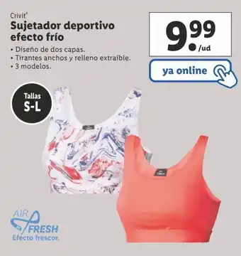 Lidl Crivit Sujetador deportivo efecto frío oferta