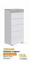 Mi Bricolaje Tekkan sinfonier 5 cajones 118x61x40cm blanco artik cemento 159€ dl7836a oferta
