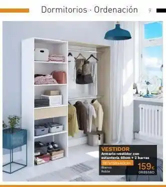 Mi Bricolaje Dormitorios ordenación vestidor armario-vestidor con estanteria 60cm + 2 barras 387x158x40cm banco 9 159€ or85580 oferta