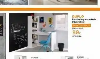 Mi Bricolaje Duplo escritorio y estanteria (reversible) 144x120x53cm blanco 99€ 008314a oferta